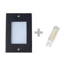 Balizador de Embutir Escada Parede Preto 4x2 Alumínio + Lâmpada Led G9 5w Branco Frio 110V Balizador de Embutir Escada Parede Preto 4x2 Alumínio + Lâmpada Led G9 5w Branco Frio 110V
