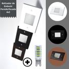 Balizador de Embutir Parede/Escada 4x2 Branco + Lâmpada G9 5w BF