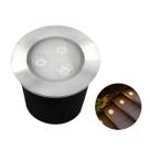 Balizador Embutido Redondo Solo Led 3w Branco Frio Bivolt Spot 6500K