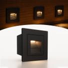 Balizador Embutir Externo Preto Mini De Parede Escada Lup76