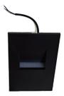 Balizador Led 2w Preto Parede Escada 3000k Branco Quente