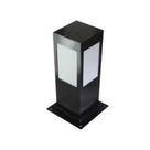 Balizador Poste Aluminio Quadrado 30cm Preto Ideal