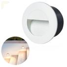 Balizador Redondo De Embutir Parede Branco Led Escada Lup90 Balizador Redondo De Embutir Parede Branco Led Escada Lup90