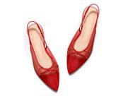 Ballet Flats Coutgo Slingback Mesh Bow feminino vermelho tamanho 9,5