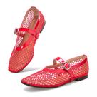 Ballet Flats StillFancxy Mesh Fivela Mary Jane Red Women