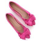 Ballet Flats Stunner Womens Bowknot Flower, bico fino, vermelho