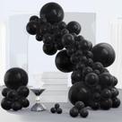 Balloon PartyWoo Black 140 unidades em preto fosco, tamanhos diferentes Balloon PartyWoo Black 140 unidades em preto fosco, tamanhos diferentes