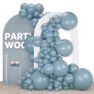 Balloon PartyWoo Cinza Claro Azul 120 unidades Boho Blue 18 12 10 5