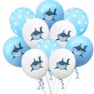 Balloon Shark, folha de lantejoulas de 12 polegadas, látex azul, 10 unidades