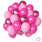 Balões Aiwolf rosa metálico rosa látex 50 unidades 30 cm