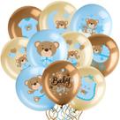 Balões Bear Baby Balões de látex Bear Azul Marrom x36