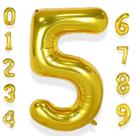 Balões com Número 5 Dourado - 40 Polegadas com Hélio - Festa de 5 Anos