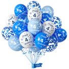 Balões de 4º Aniversário - 16 Unidades de 12 Polegadas - Azul - Meninos e Meninas