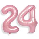 Balões de alumínio Helium Number SUWEN 24 rosa de 40 polegadas para festa Balões de alumínio Helium Number SUWEN 24 rosa de 40 polegadas para festa