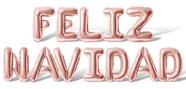 Balões de cartas FELIZ NAVIDAD 40 cm Foil Mylar Rose Gold