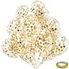 Balões de festa Bezente Gold Confetti Latex 30 cm, pacote com 60