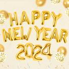 Balões de festa FOTIOMRG Feliz Ano Novo 2024 com confetes dourados Balões de festa FOTIOMRG Feliz Ano Novo 2024 com confetes dourados