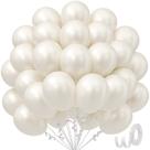 Balões de Festa Latex Perolizados Brancos - 50 Unidades - 30cm