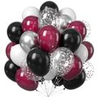 Balões de festa Teslite Burgundy Black Silver Latex x50