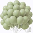 Balões de Festa Verde Sálvia Awenztech - 50 Unidades de 30cm com Fita