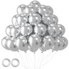 Balões de festa Voircoloria Metallic Silver 12 polegadas 105 unidades