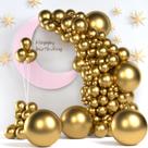 Balões de festa ZizaSary Metallic Gold 140 unidades 46 30 25 13 cm