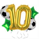 Balões de Futebol Kwuz 40" Dourado Número 10 Decoração de Festa