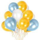 Balões de látex de 10 polegadas, 50 unidades, ouro fosco, azul claro para festa