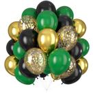 Balões de látex Isndare preto verde dourado 60 unidades de 30 cm para festa