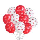 Balões de látex Kiss Lip vermelhos e brancos 30cm 100 unidades
