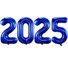 Balões de Mylar Azul Marinho Número 2025 - Kit com 40 Unidades