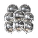 Balões de prata Disco Ball para decorações de festa, esfera metálica, 4D, 70s, 80s, 22 ", 8pcs Balões de prata Disco Ball para decorações de festa, esfera metálica, 4D, 70s, 80s, 22 ", 8pcs