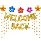 Balões Dourados "Welcome Back" com Faixas de Estrelas - Kit para Festa Balões Dourados "Welcome Back" com Faixas de Estrelas - Kit para Festa