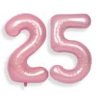Balões Foil Helium Number Suwen, 40 polegadas, rosa, 25