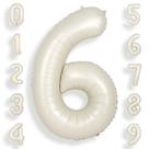 Balões Foil Helium Number SUWEN 6th Cream White com 1 m de altura