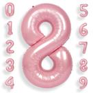 Balões Foil Helium Number SUWEN 8th Birthday Party Pink