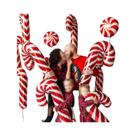 Balões Grandes Em Forma De Bastão De Doce De Natal 5pcs Decoração Externa Para Natal Suprimentos De
