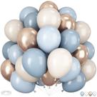 Balões HILAVO Azul Poeira e Dourado - 60 Peças de 30cm para Decoração de Festa