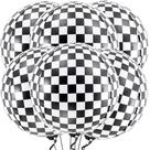 Balões KatChon Pretos e Brancos Quadriculados (22cm) - Pacote com 6