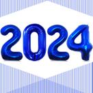 Balões LHOAVWE 2024 número 40 polegadas azul marinho para o ano novo Balões LHOAVWE 2024 número 40 polegadas azul marinho para o ano novo