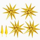 Balões Maylai, 50 peças de 40", grandes balões Gold Star Explosion, balões metálicos, cone de 12 pontos, Mylar Spike para aniversário, decoração de festa de Natal, balões de feliz ano novo, 2024