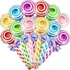 Balões metalizados em forma de pirulito, 47 cm, coloridos, 12 unidades para festa