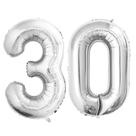 Balões Metalizados GOER Número 30 - Festa de 30 Anos - Prata