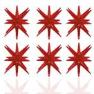 Balões metalizados LAIAMER Red Star de 14 pontas, 22 cm, 6 unidades