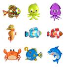 Balões Mylar, 9 unidades/lote, suprimentos para festas de peixes e tubarões brancos