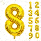Balões numéricos Beeyaky 40 cm Gold Mylar Foil Number 8