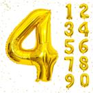 Balões numéricos Beeyaky Gold 4 para festa de aniversário de 40 cm