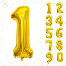 Balões Numéricos Dourados Beeyaky - 40cm - Para Festa de Aniversário