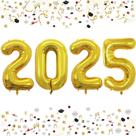 Balões Numéricos Dourados GOER 2025 - 42 Polegadas para Festa Balões Numéricos Dourados GOER 2025 - 42 Polegadas para Festa