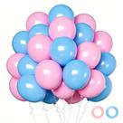 Balões para Festa Qmraercu 50 Unidades 12" Rosa e Azul em Látex